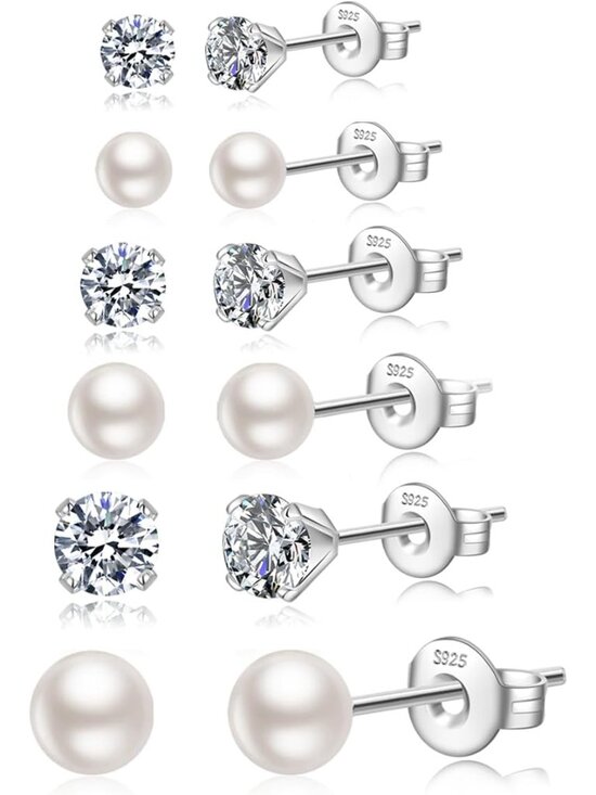 Jewelry - Sterling Silver Stud Earrings for Women Pearl Earrings Non Tarnish